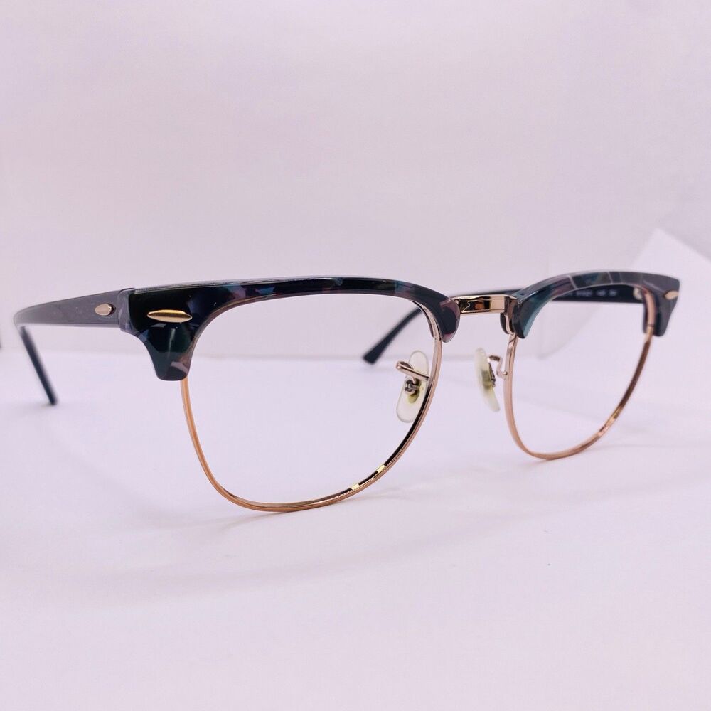 Ray-Ban Clubmaster Eyeglasses Sunglass Authentic RB 3016 1255/71 51-21-145 Italy